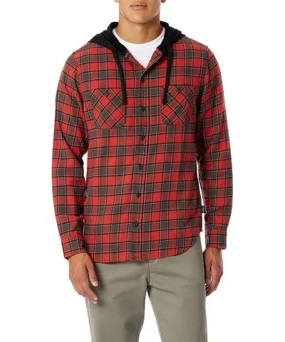 UNIONBAY Sepia Switchback Plaid Flannel Hoodies for Men