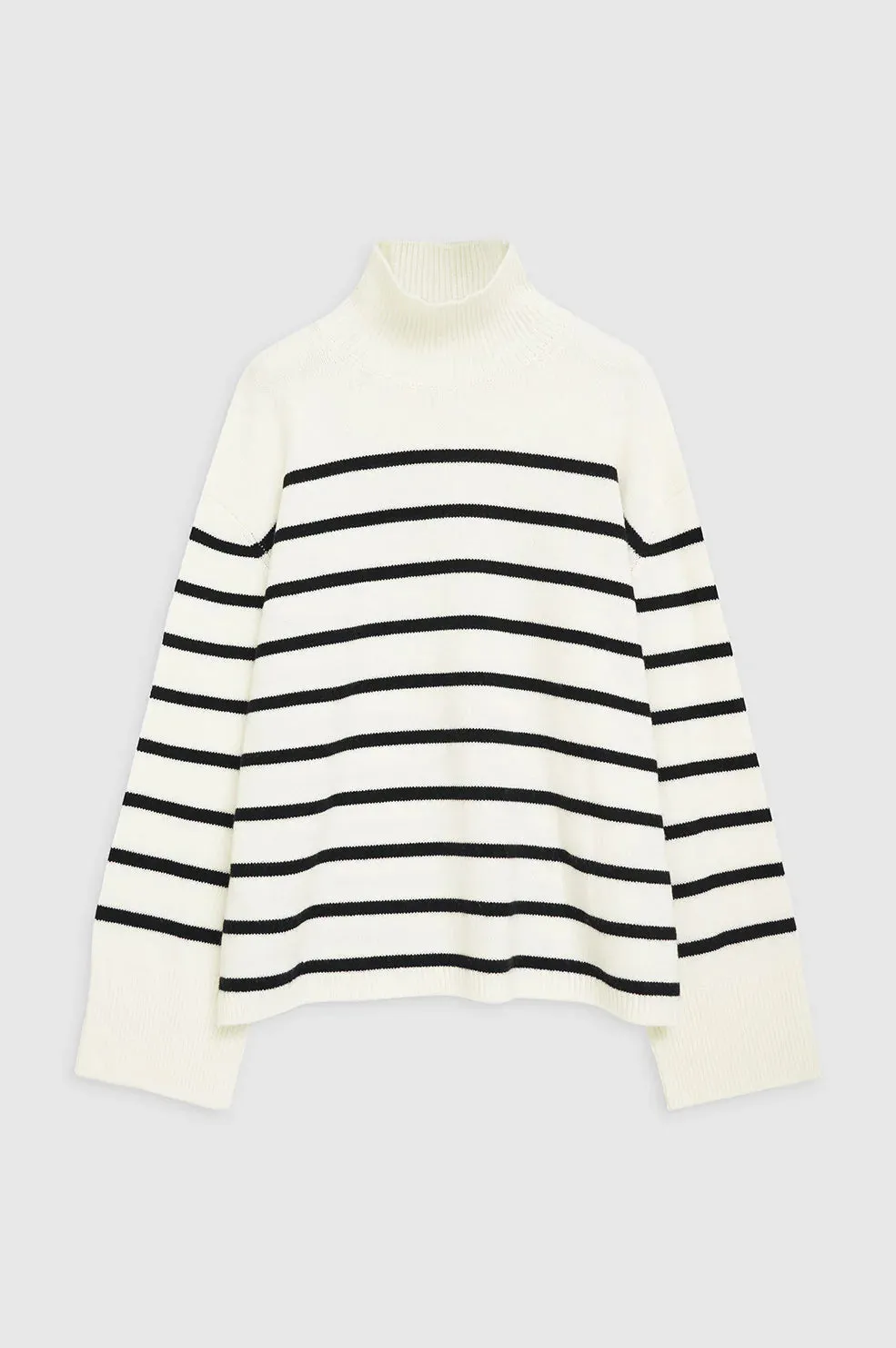 Anine Bing Courtney Sweater in Ivory and Black Stripe