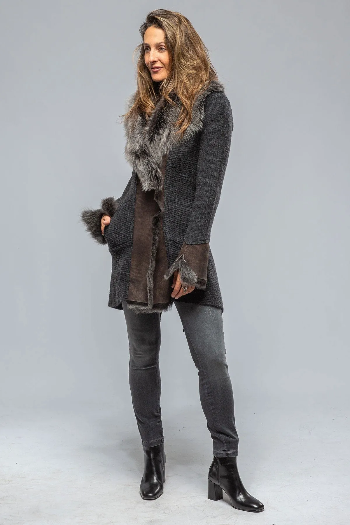 Anthracite Regina Long Sweater Coat.