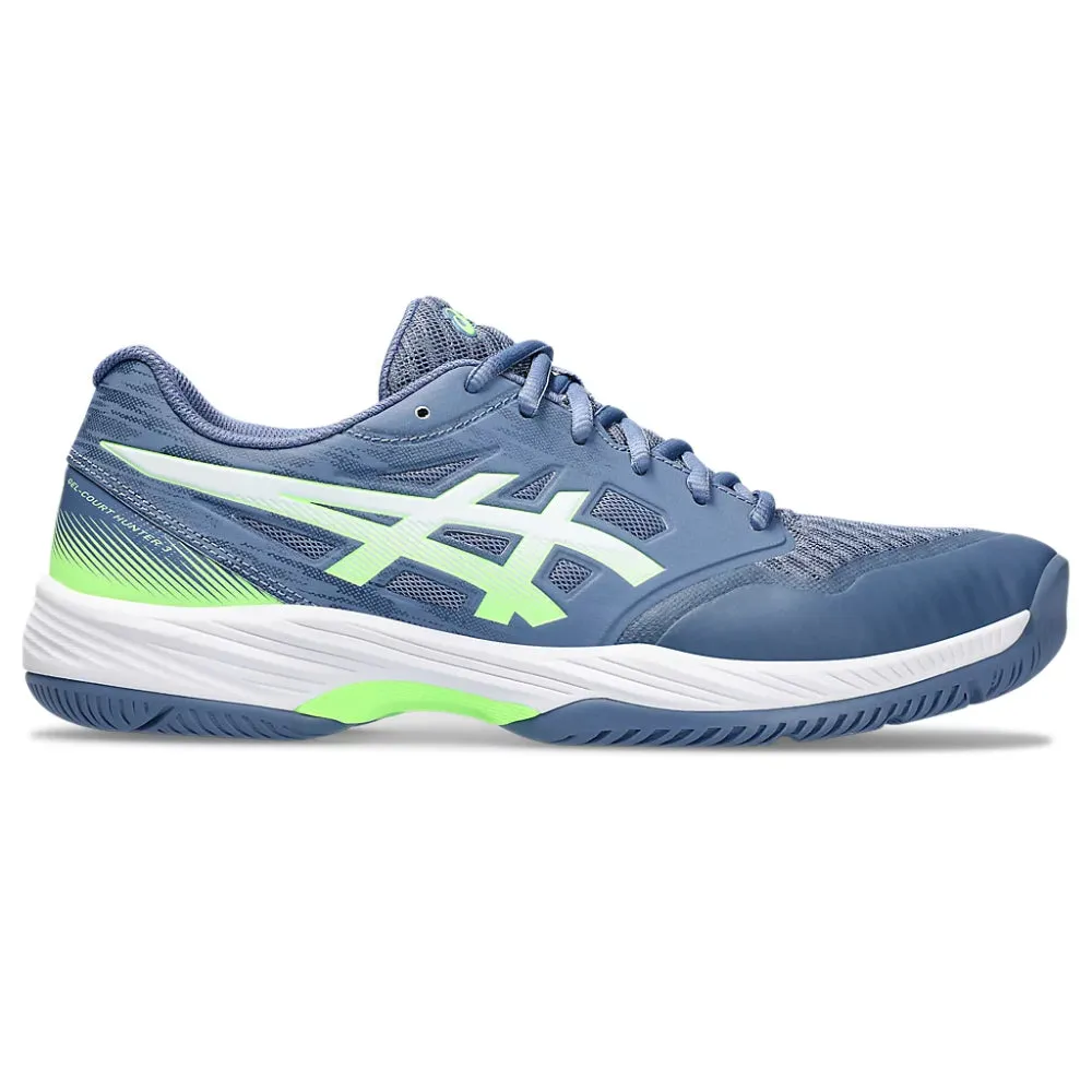 ASICS Men's Gel-Court Hunter 3 Badminton Shoe in Denim Blue/Lime Burst