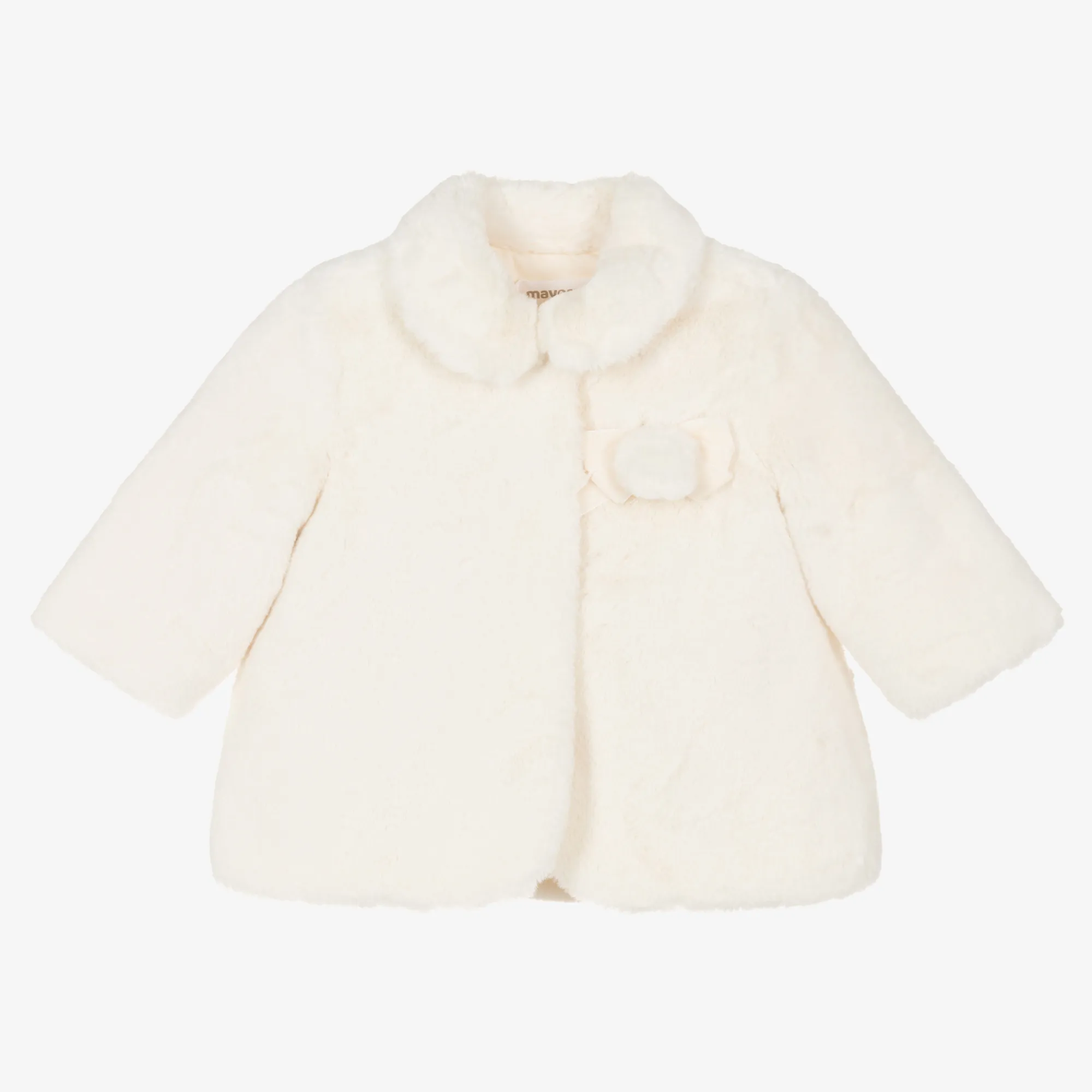 Ivory Faux Fur Coat for Baby Girls