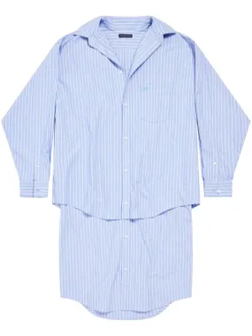 BALENCIAGA Blue Layered Shirt Dress Women SS24