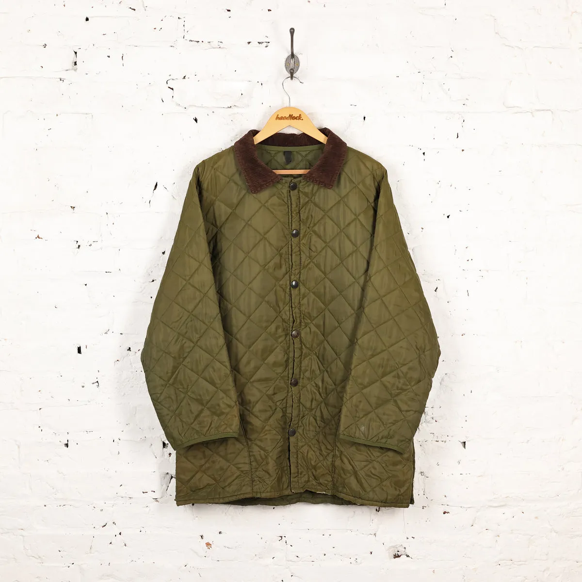 Barbour Green Quilted Jacket Coat - Size Large