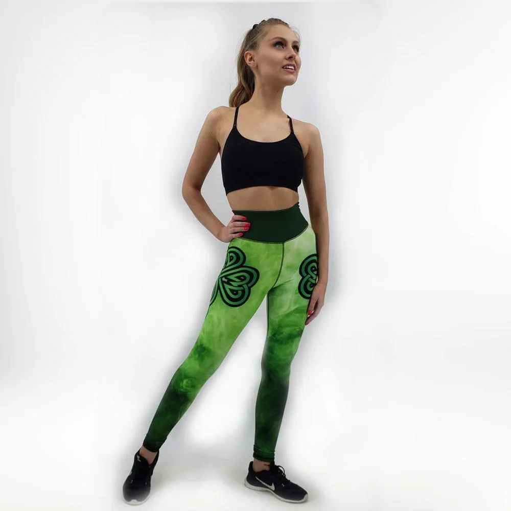 Beverly Irish Shamrock Leggings could be rewritten as Green Clover Leggings by Beverly.