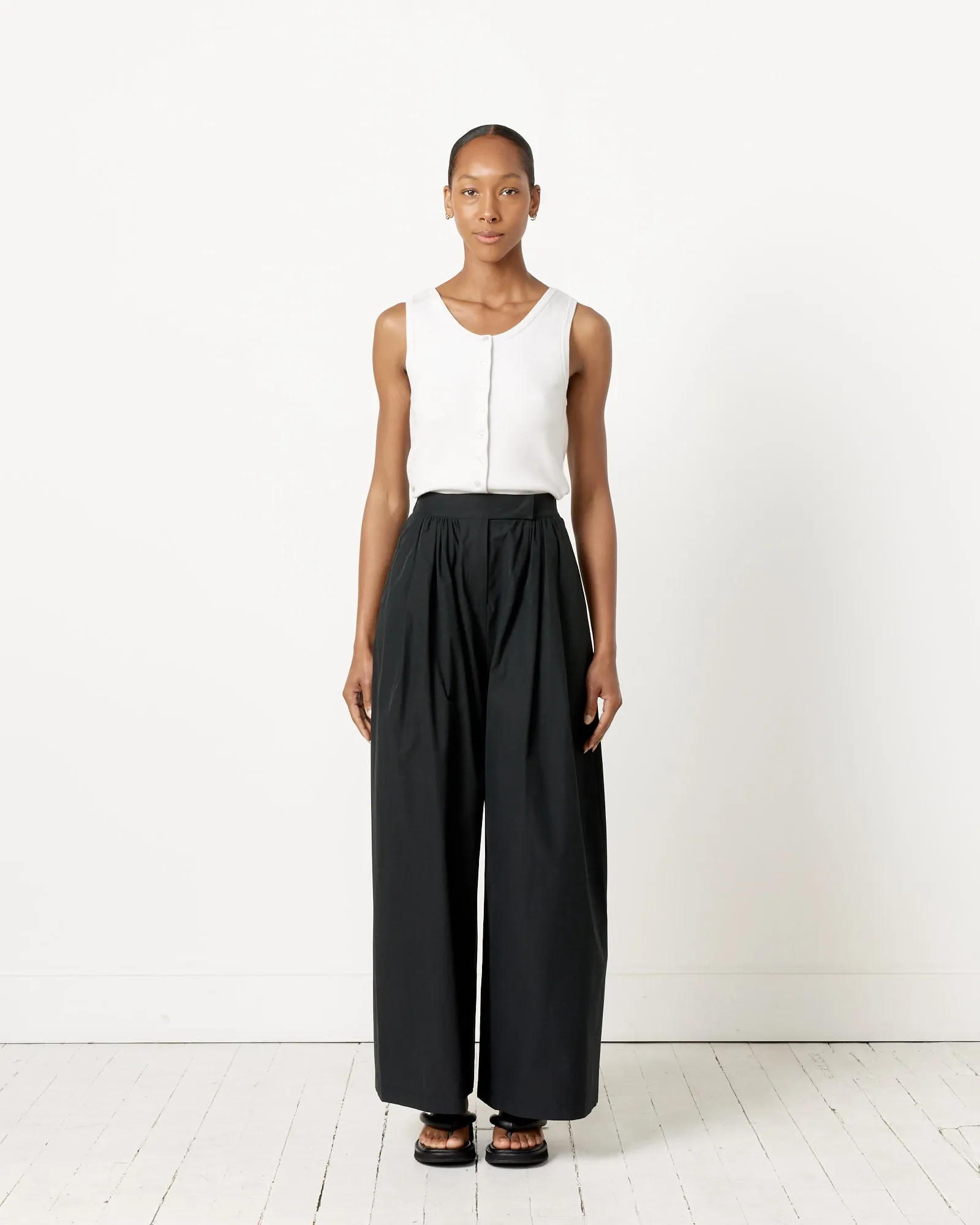 Black Elastic Waist Pants