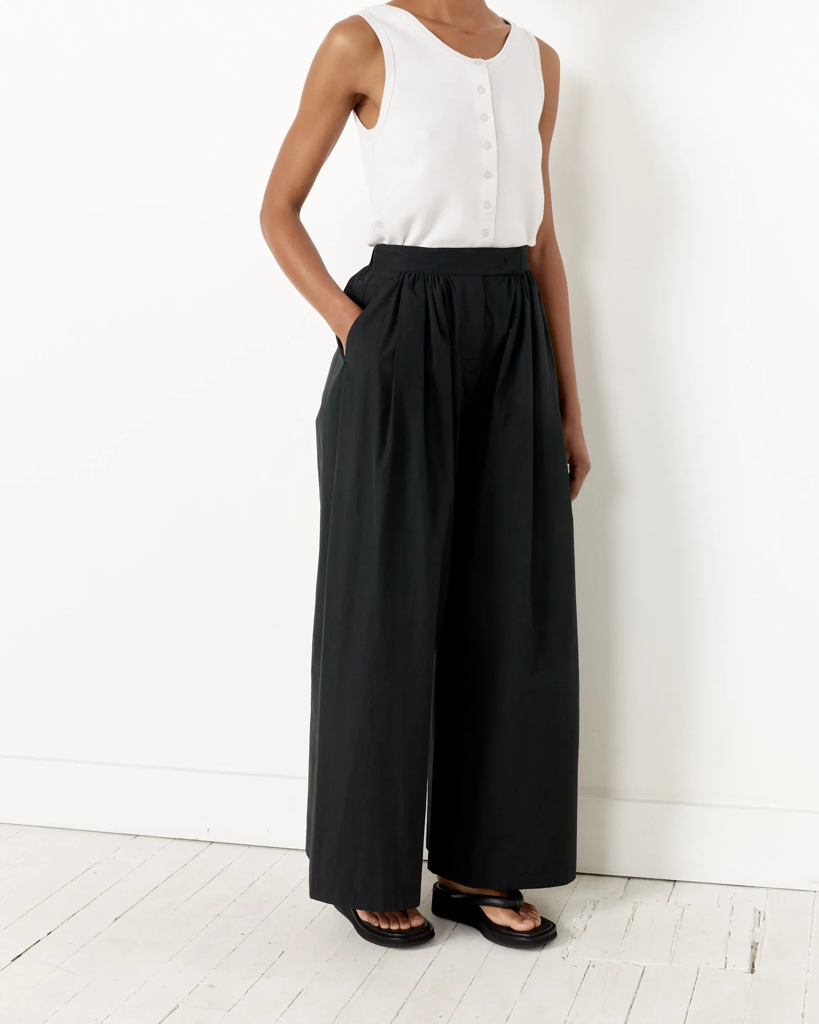 Black Elastic Waist Pants