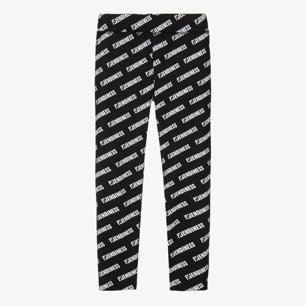 Black Fendiness Leggings for Girls