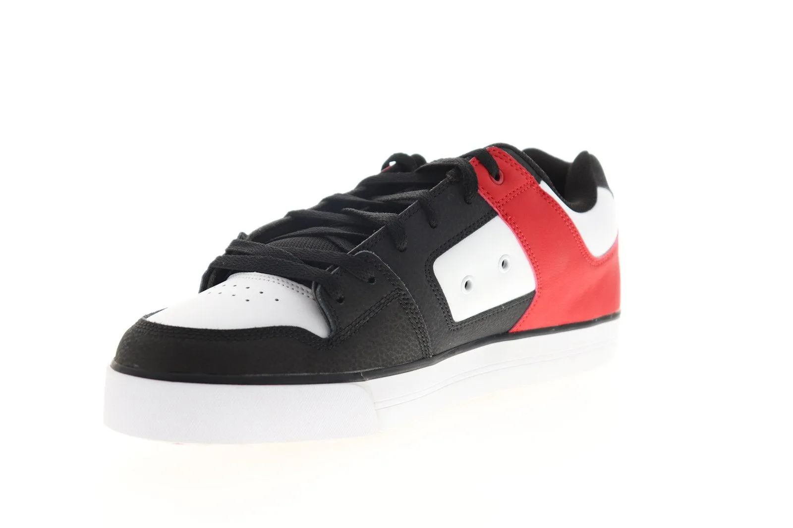 Black Leather Lace Up Skate Sneakers for Men