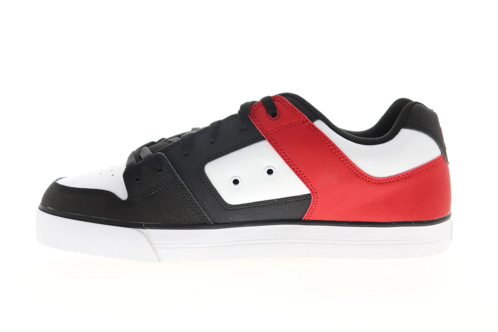 Black Leather Lace Up Skate Sneakers for Men