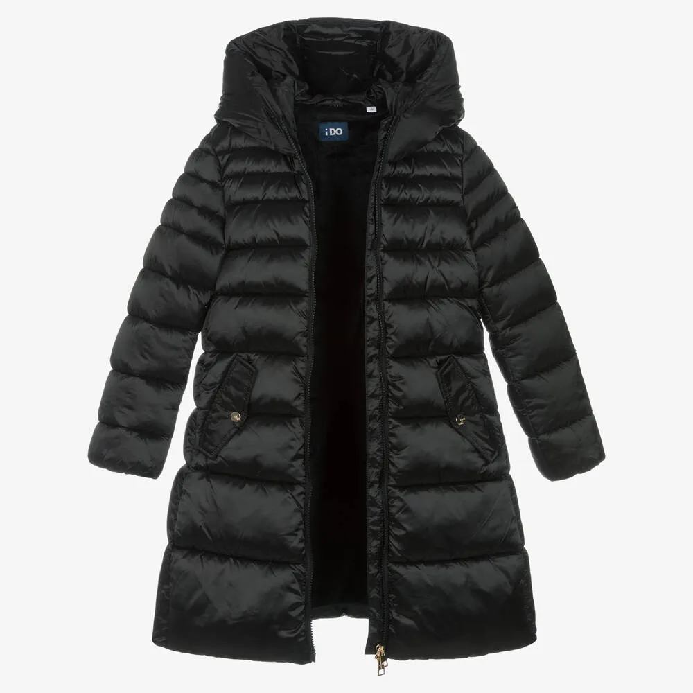 Black Puffer Coat for Girls