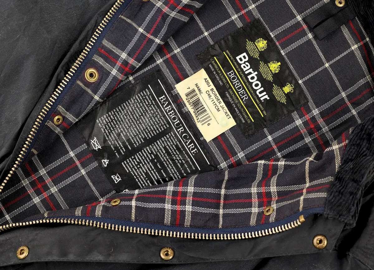 Blue Barbour Border Wax Jacket - XL