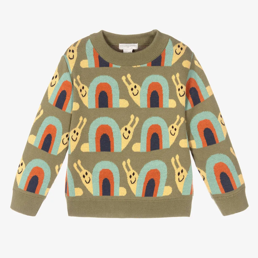 Boys' Green Snail Sweater