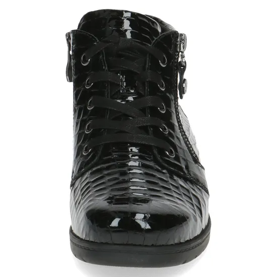 Caprice ankle boot black croc lace up - Black

