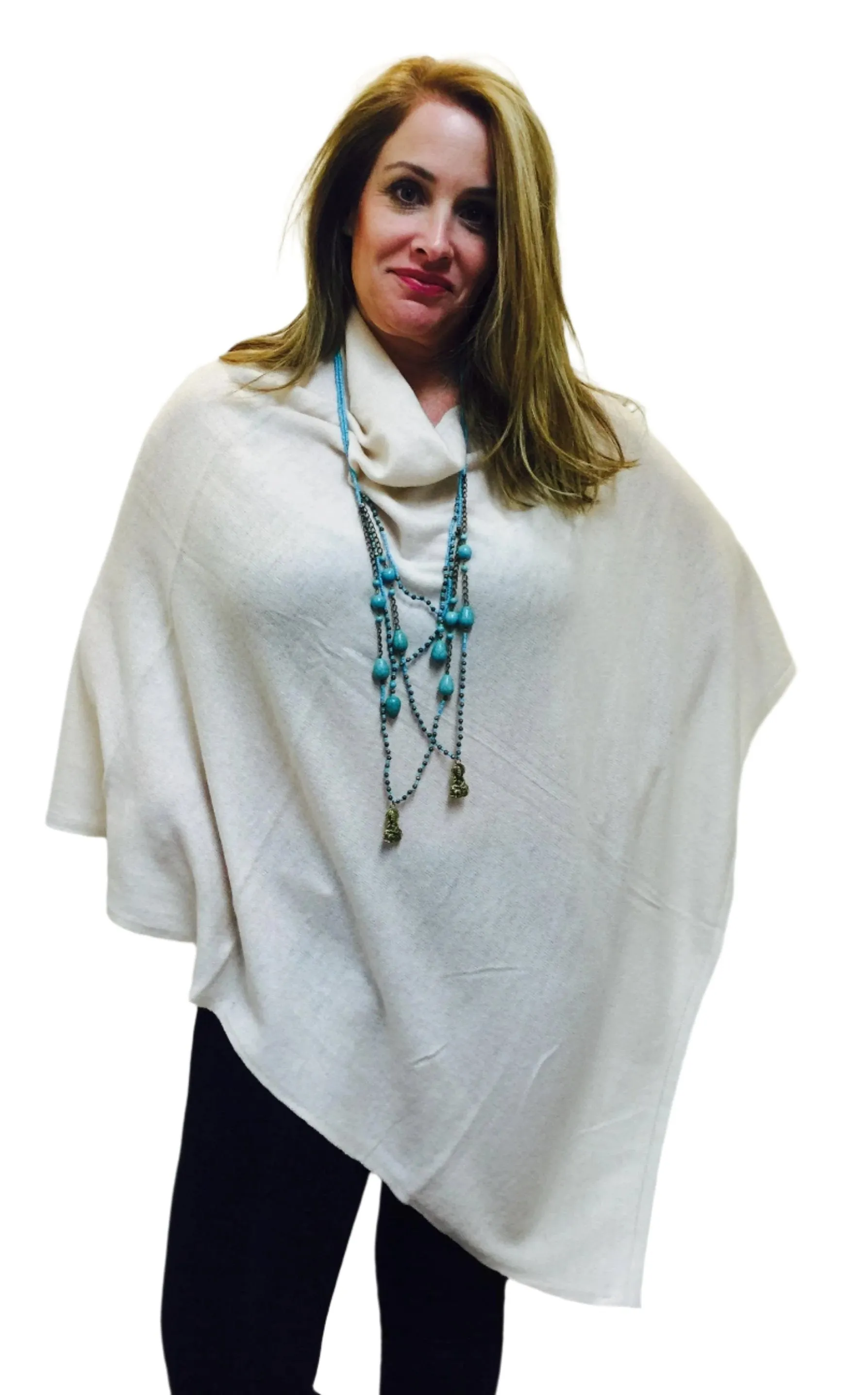 Cashmere Poncho Nepal Cream Sale