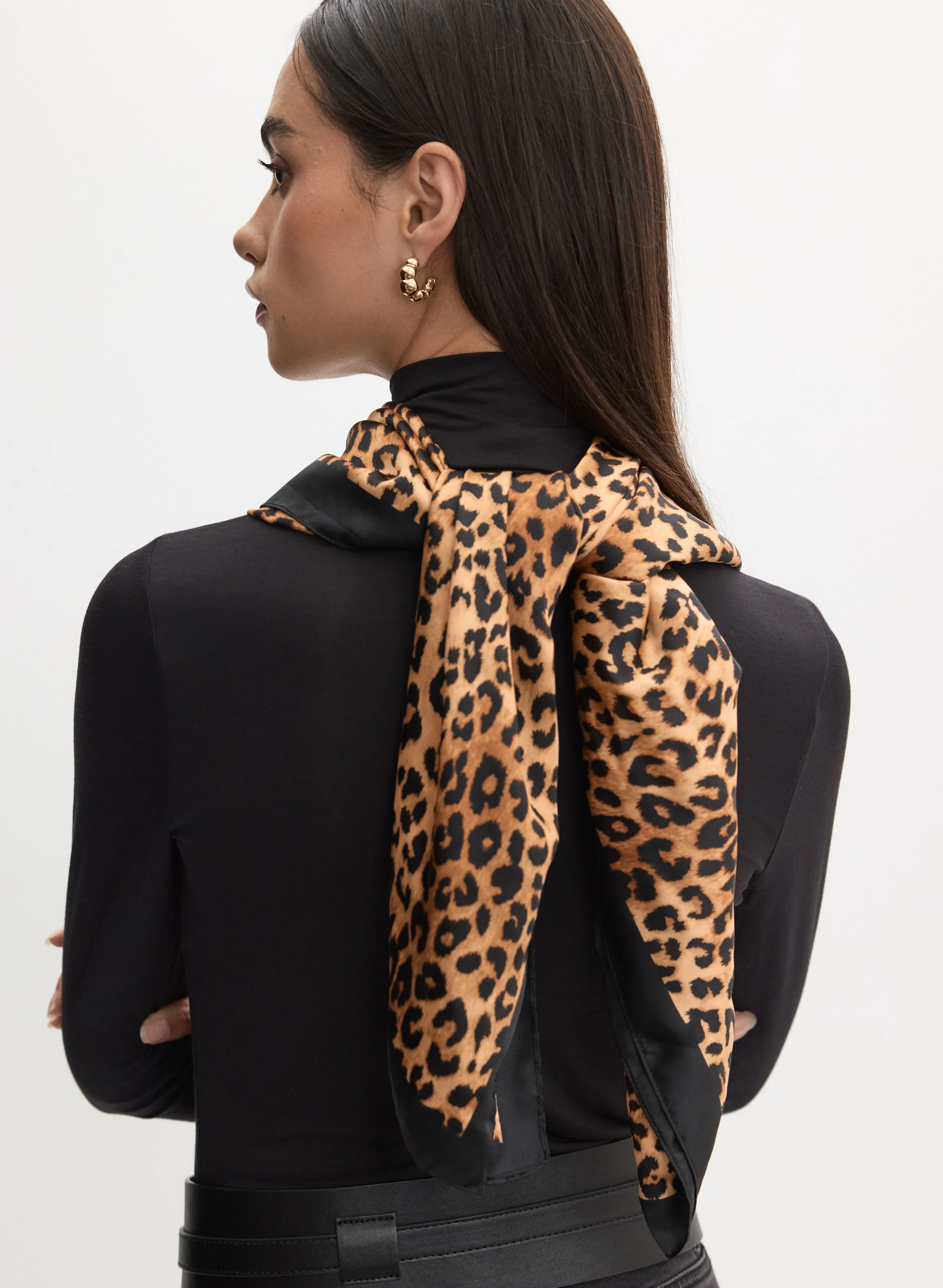 Cheeta Print Long Scarf