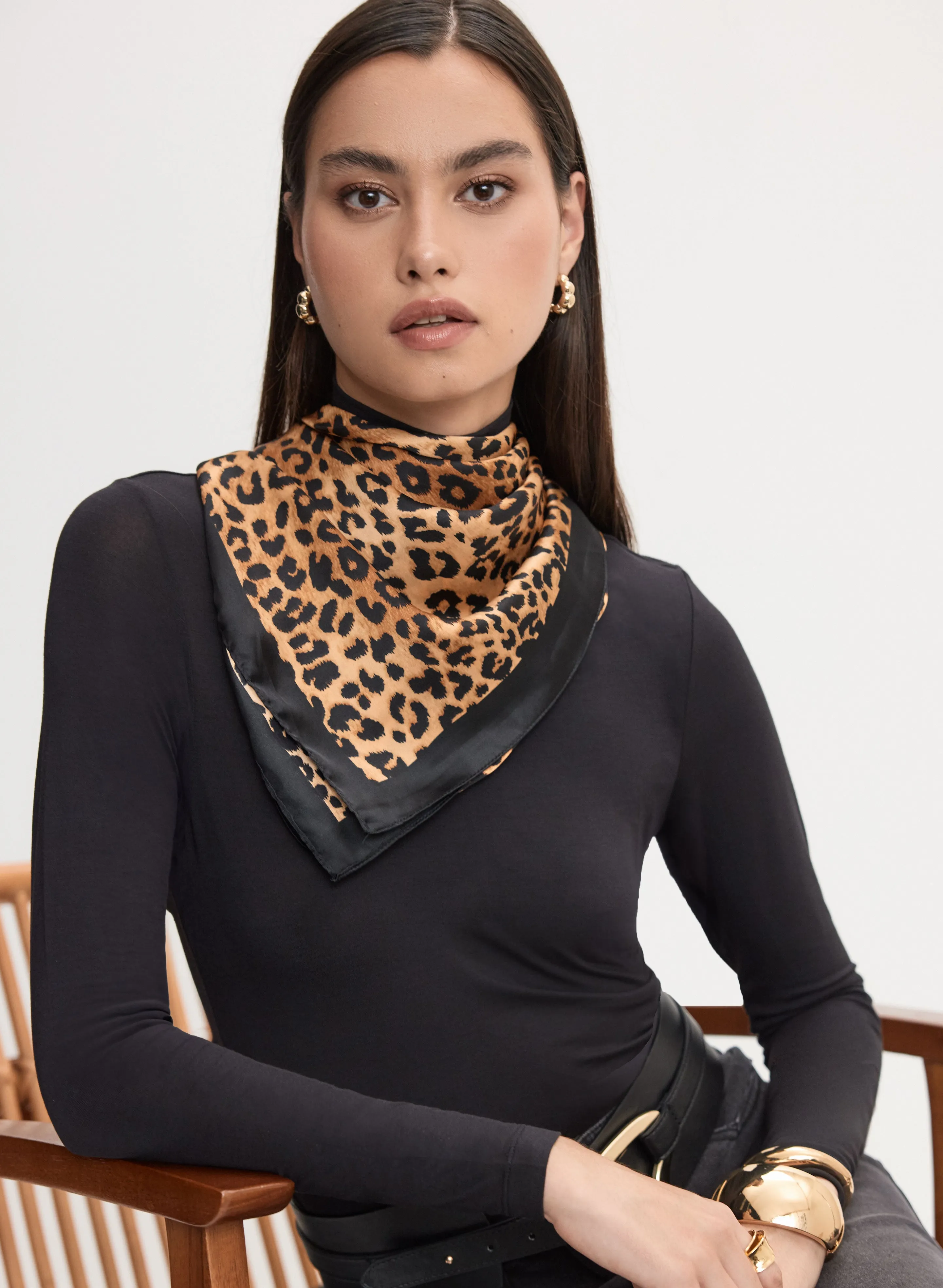 Cheeta Print Long Scarf