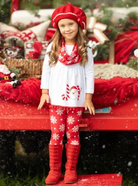 Christmas Tunic, Leggings, and Scarf Set for Joyful Days