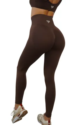 CORE SCRUNCH LEGGINGS - ESPRESSO - High-Waisted Compression Leggings