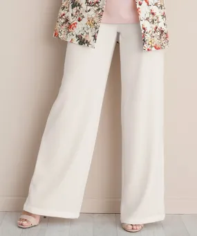 Pull-on Crepe Wide-Leg Pants