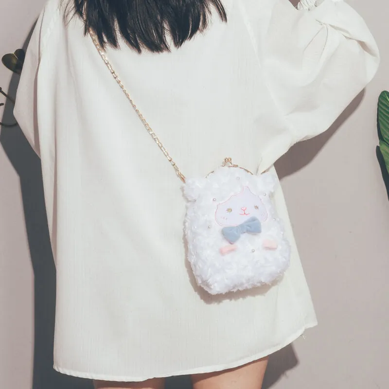 Lamb Plush Shoulder Bag, Cute Design - BY8023