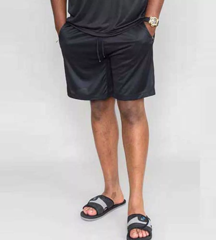 Big Mens Black Dry Wear Polyester Stretch Shorts by D555 (SLOUGH 2)