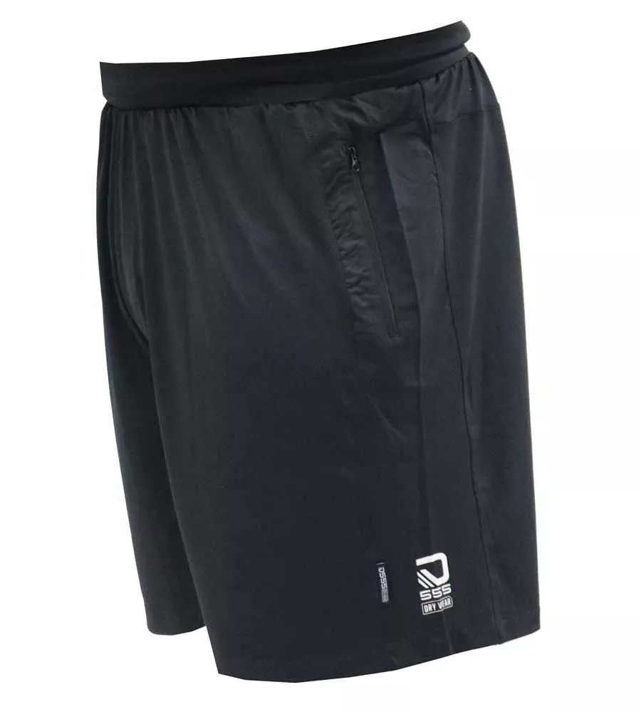 Big Mens Black Dry Wear Polyester Stretch Shorts by D555 (SLOUGH 2)