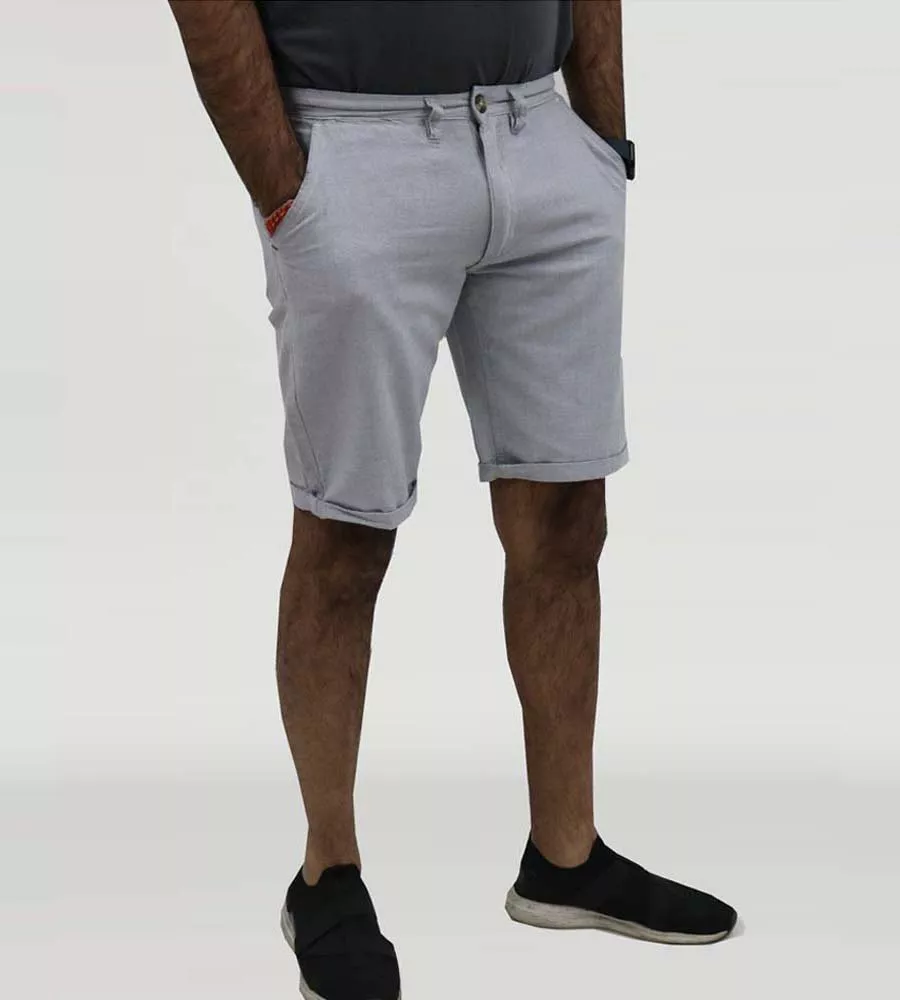 Big Mens Grey Oxford Chino Shorts by D555 (NEWGATE)