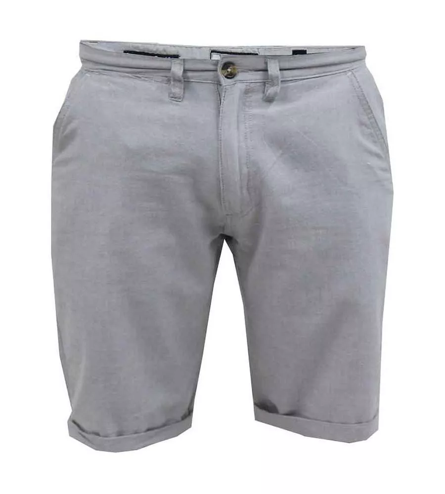 Big Mens Grey Oxford Chino Shorts by D555 (NEWGATE)