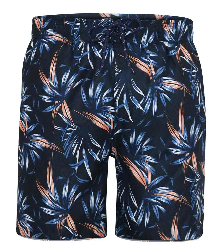 Big Mens Hawaiian Printed Swim Shorts in DARIAN Style by D555