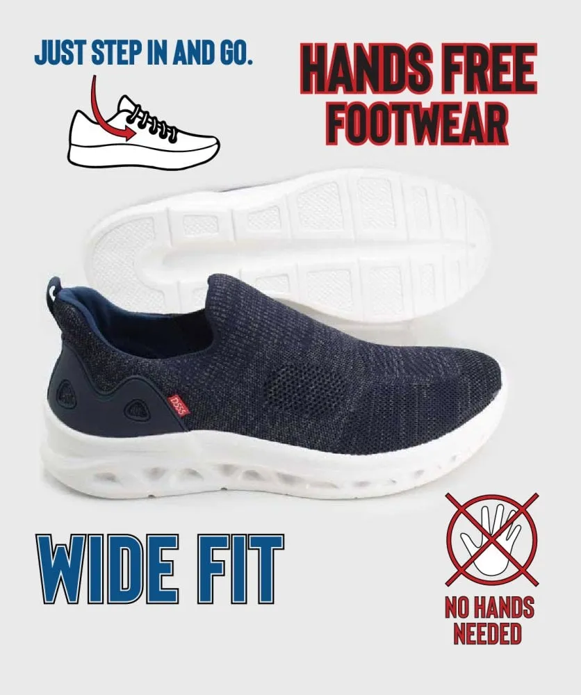 D555 Big Mens Navy Hands Free Shoes Knitted Top BLYTH 2