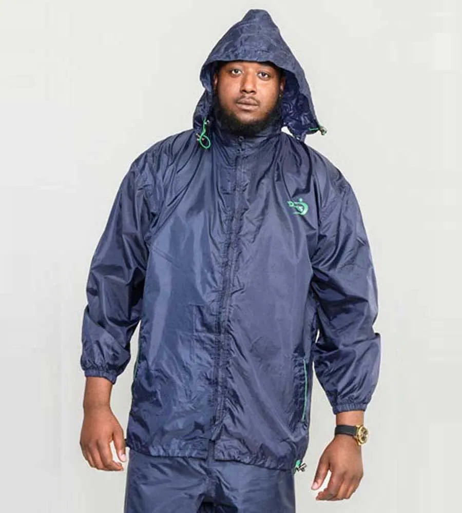 D555 Men's Navy Packable Rain Jacket