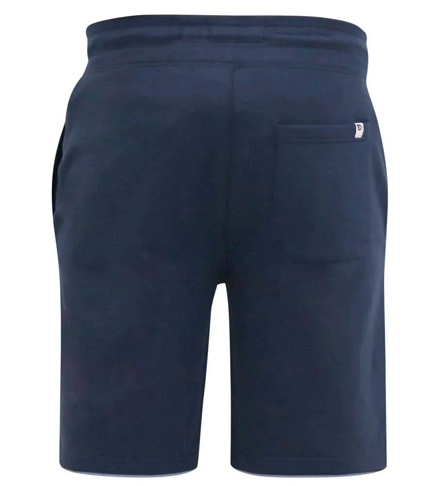 Big Mens Navy Shorts With Elasticated Waist and Loop Back in STEFAN 2 Design by D555