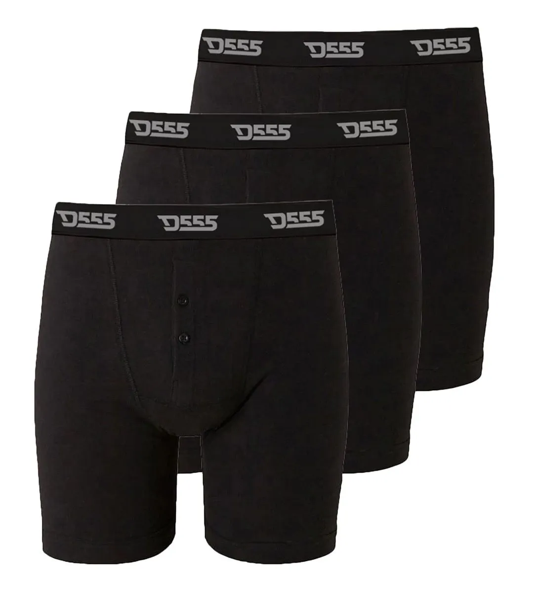 Black D555 Driver 3-Pack Boxer Shorts