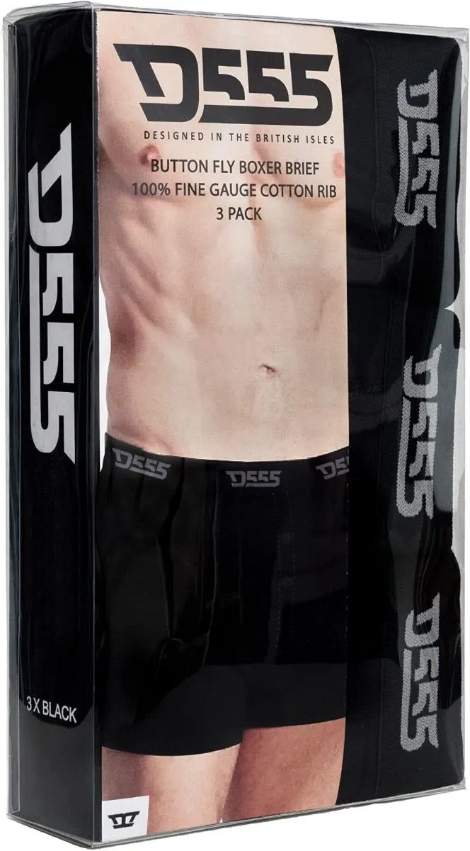 Black D555 Driver 3-Pack Boxer Shorts