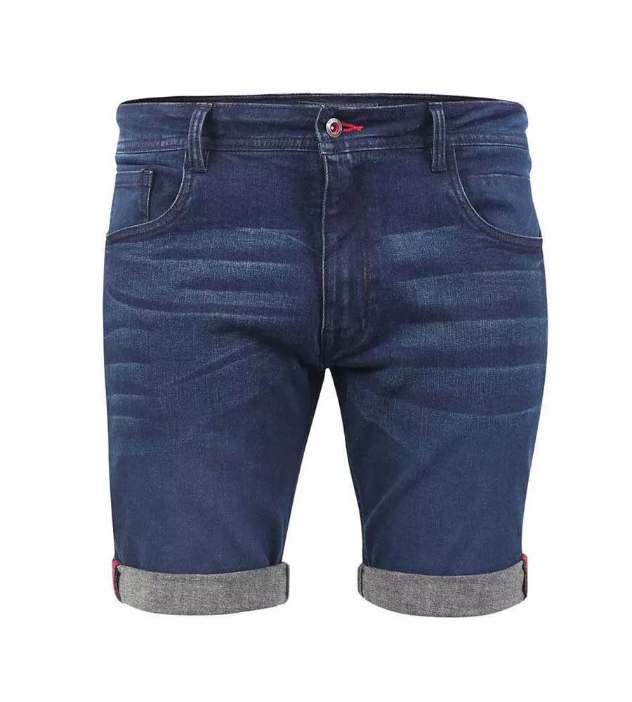 Mens Dark Blue Stretch Denim Shorts by D555 (BRENTWOOD)