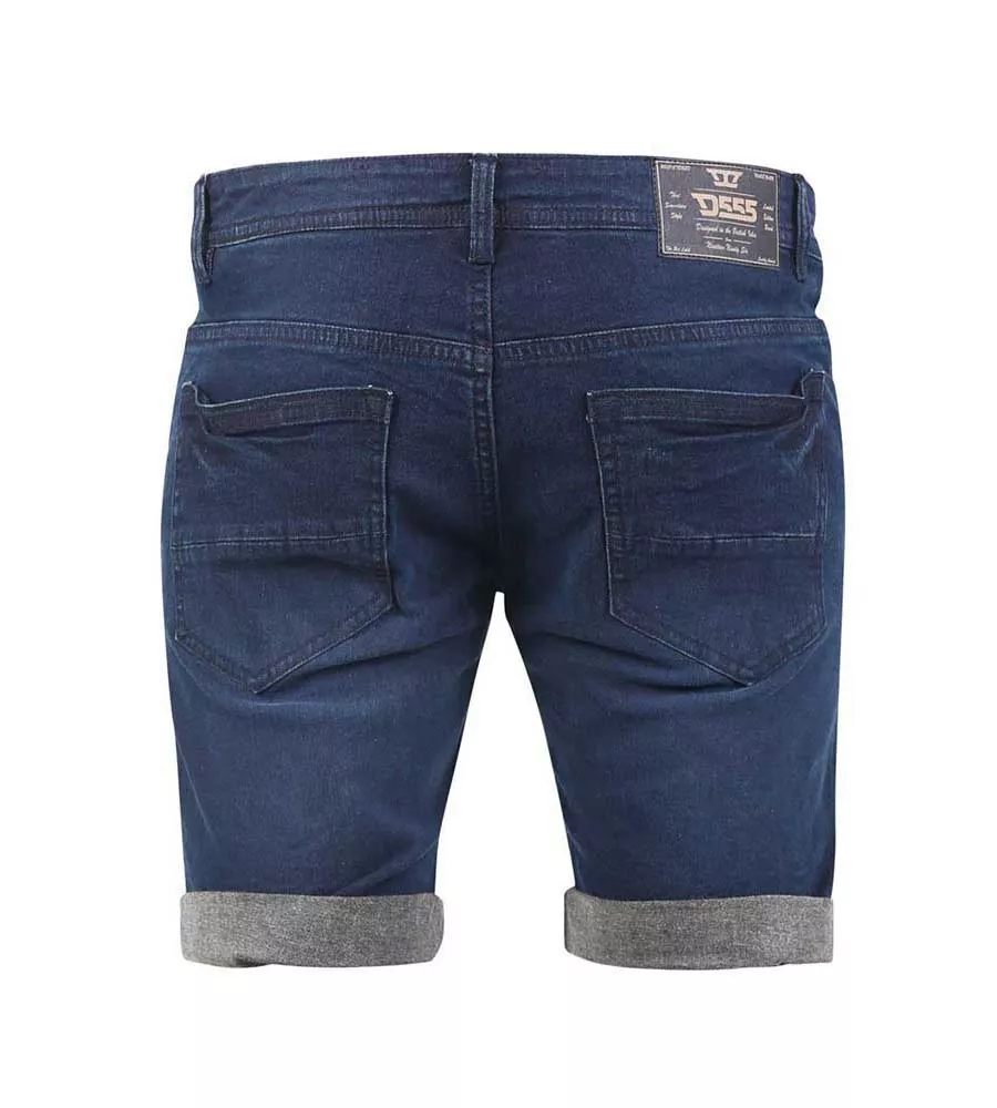 Mens Dark Blue Stretch Denim Shorts by D555 (BRENTWOOD)