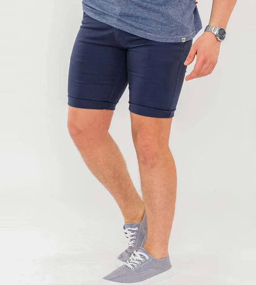 Mens Navy Stretch Chino Shorts by D555 (OPALA 1)