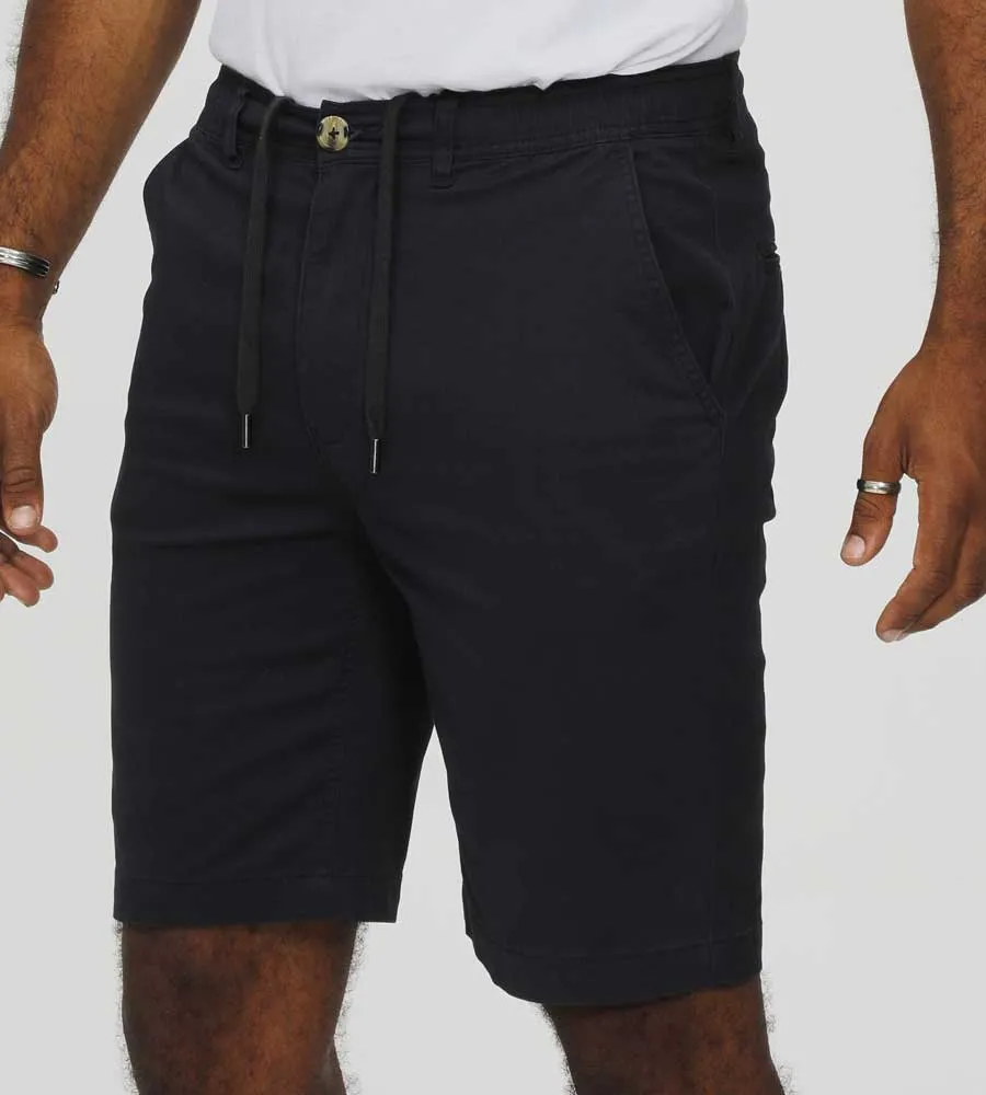 Mens Navy Stretch Shorts with Internal Drawcord by D555 (ARIES 1)