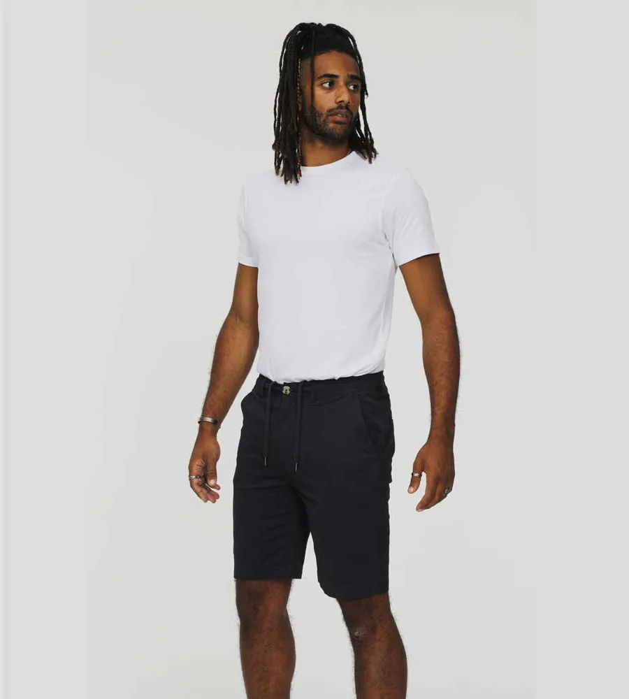 Mens Navy Stretch Shorts with Internal Drawcord by D555 (ARIES 1)