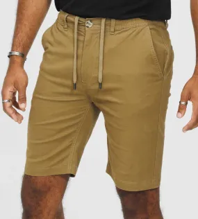 Mens Tobacco Stretch Shorts with Internal Drawcord by D555 (ARIES 2)