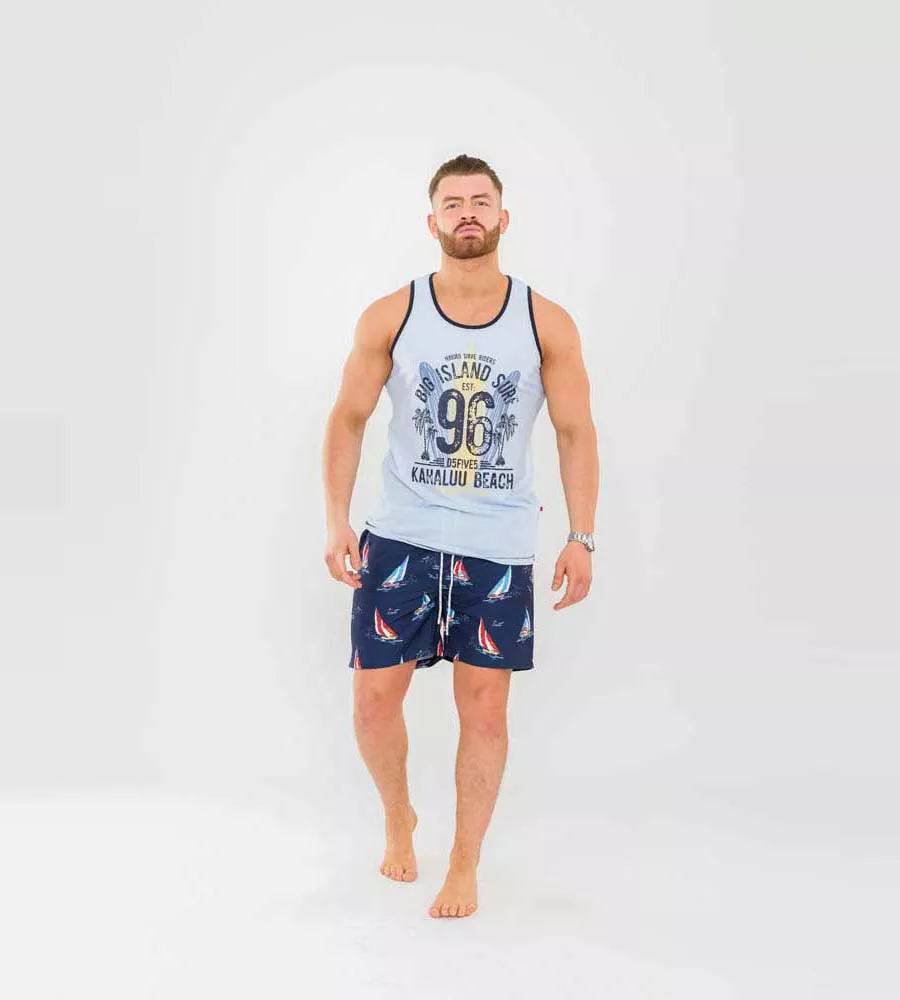 Mens Yacht Printed Swim Shorts by D555 (APOLLO)