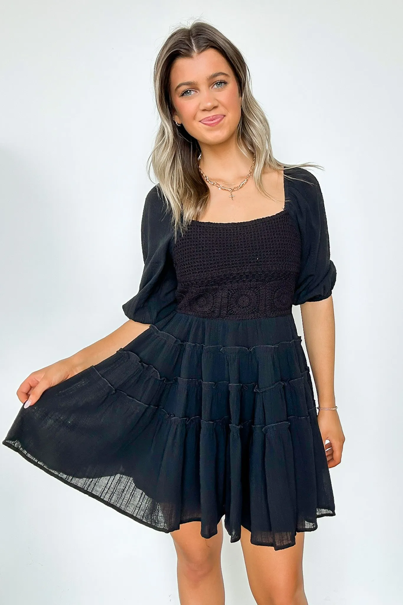 Desire Puff Sleeve Tiered Dress - Shop Now