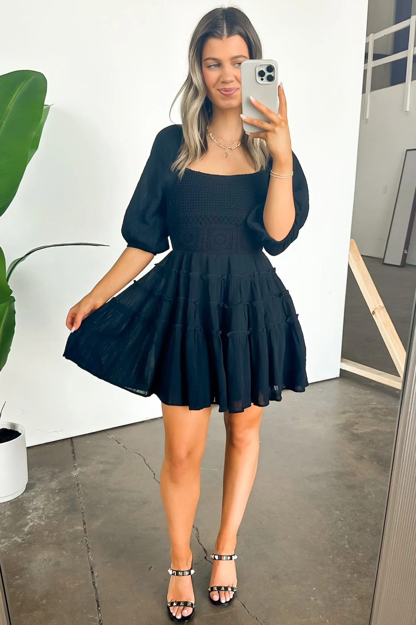 Desire Puff Sleeve Tiered Dress - Shop Now