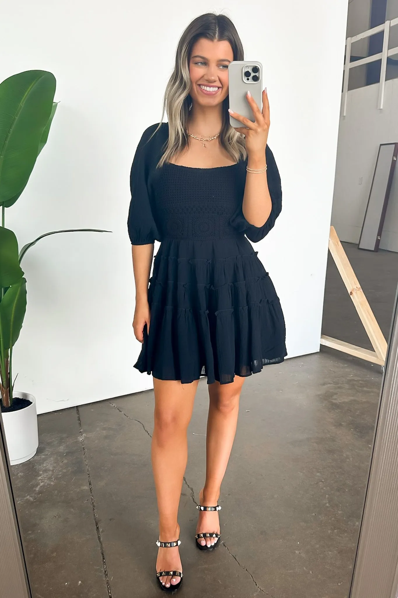 Desire Puff Sleeve Tiered Dress - Shop Now