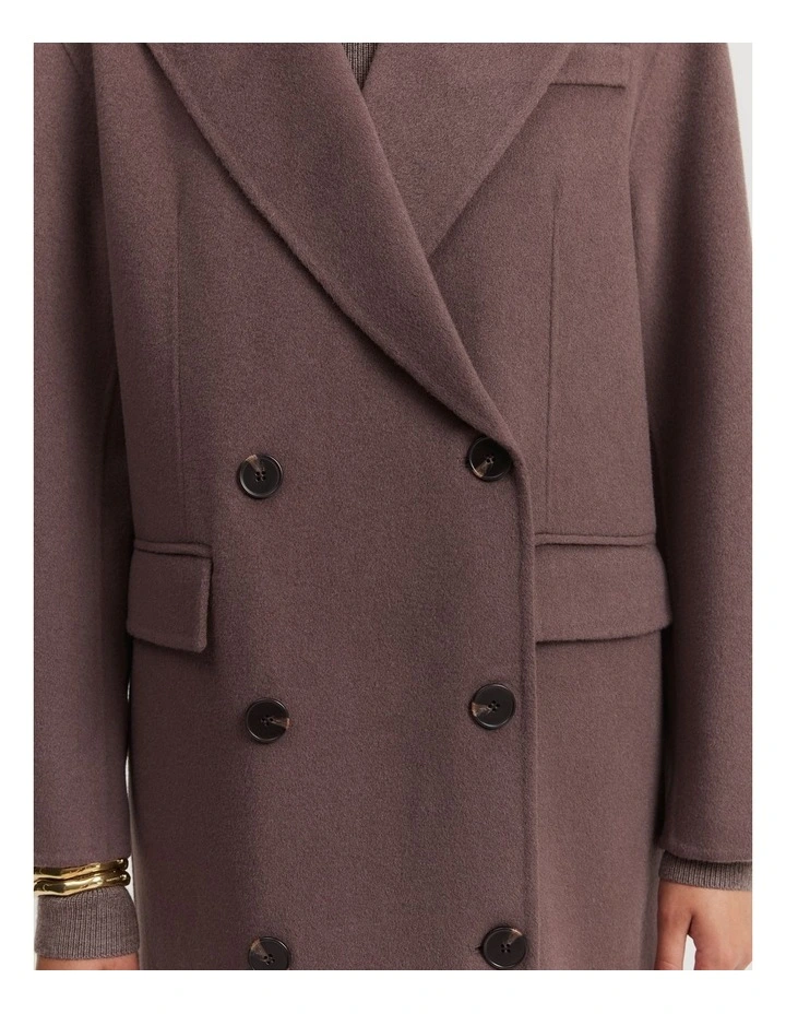 Soft Truffle Double-breasted Coat