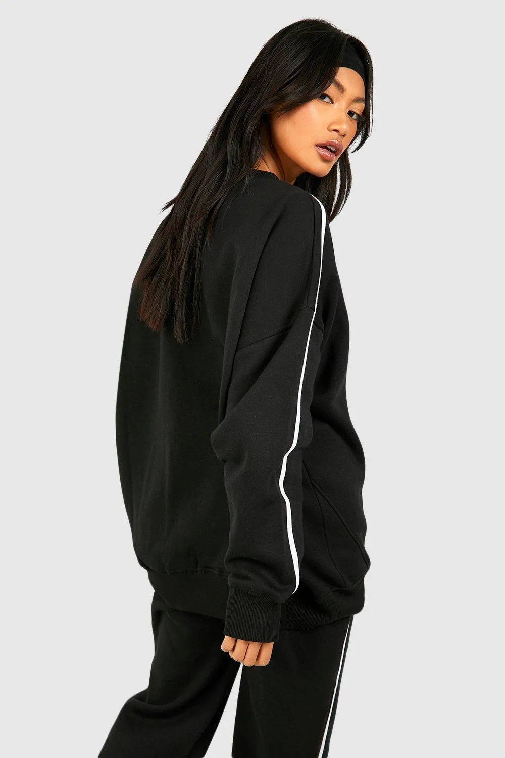 Dsgn Studio Slogan Side Stripe Oversized Sweatshirt - Hoodies and Sweatshirts - boohoo