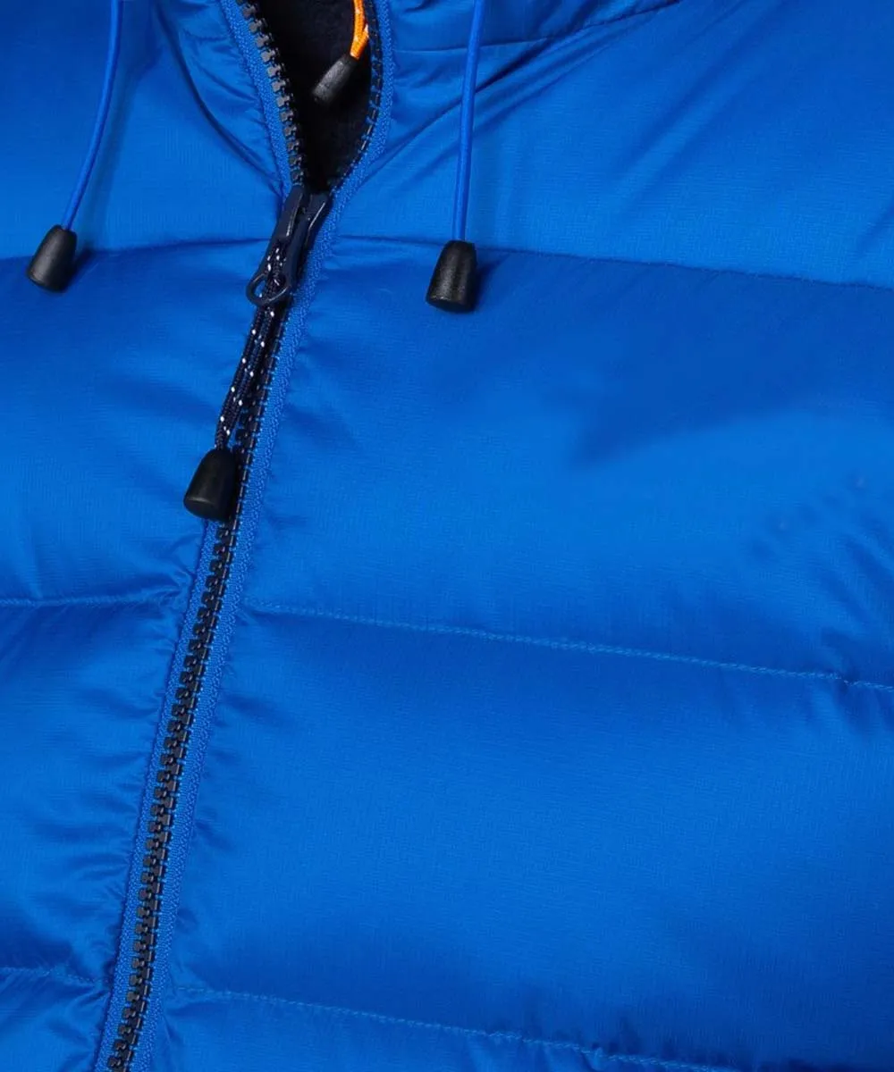 Fashionable Blue Puffer Jacket with Hood