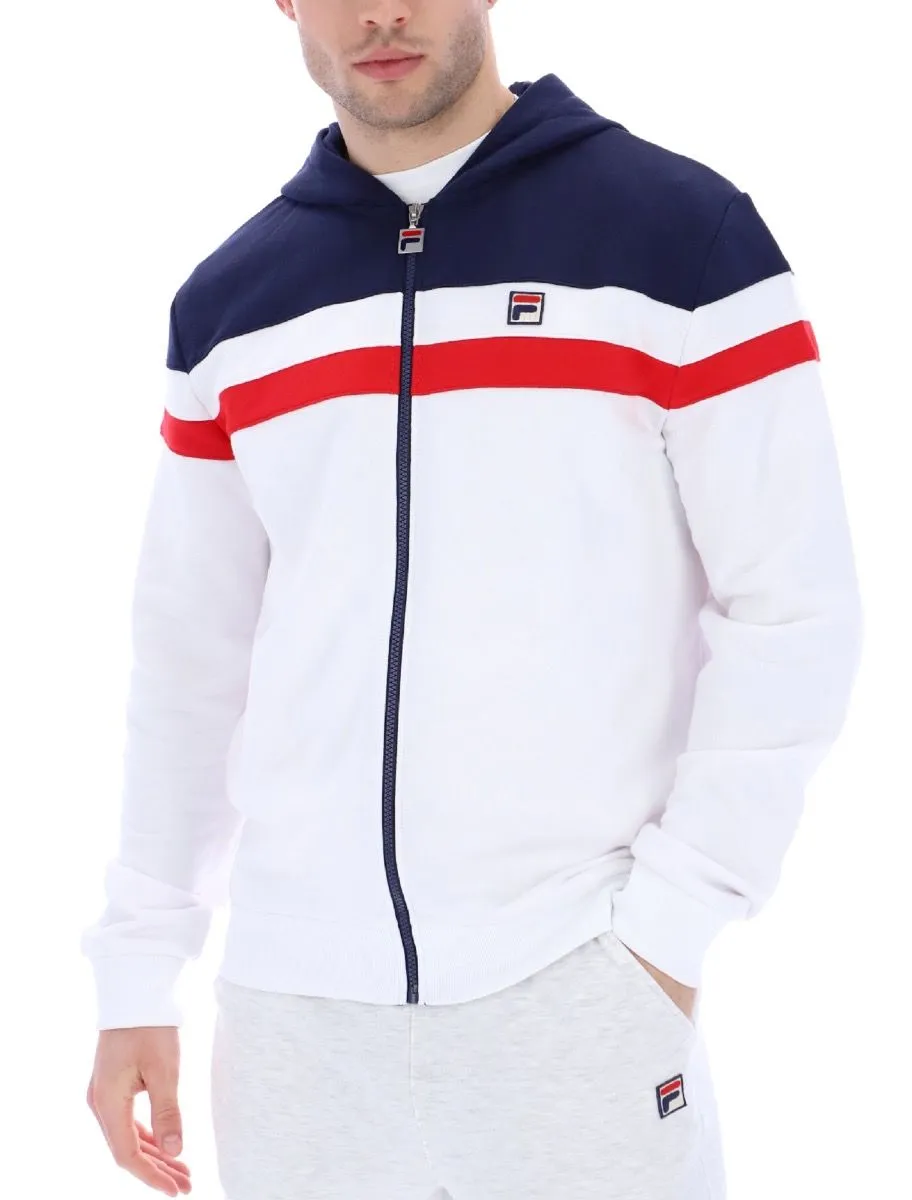 Fila White Navy Hooded Jacket Arlo