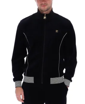 Fila Bosa Velour Track Jacket Black White Cap