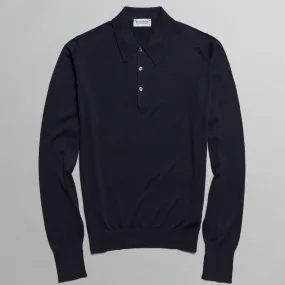 finchley polo navy cotton sea island